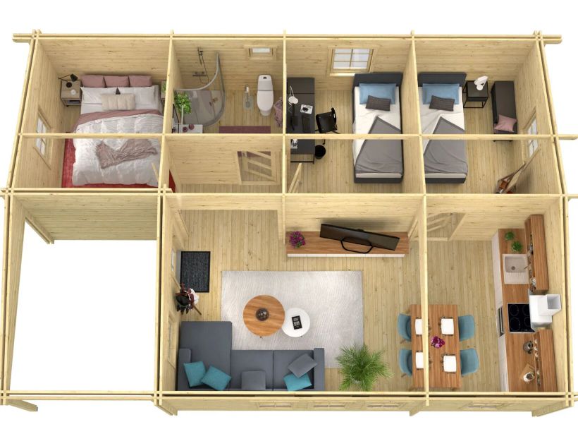 Distribución de la casa prefabricada | Hobycasa