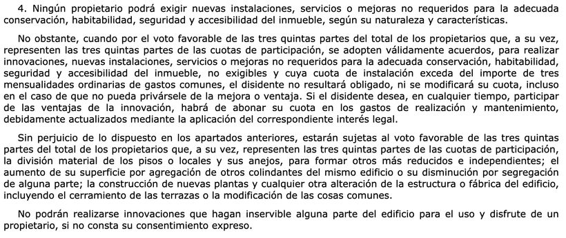 Artículo 17.4 LPH BOE