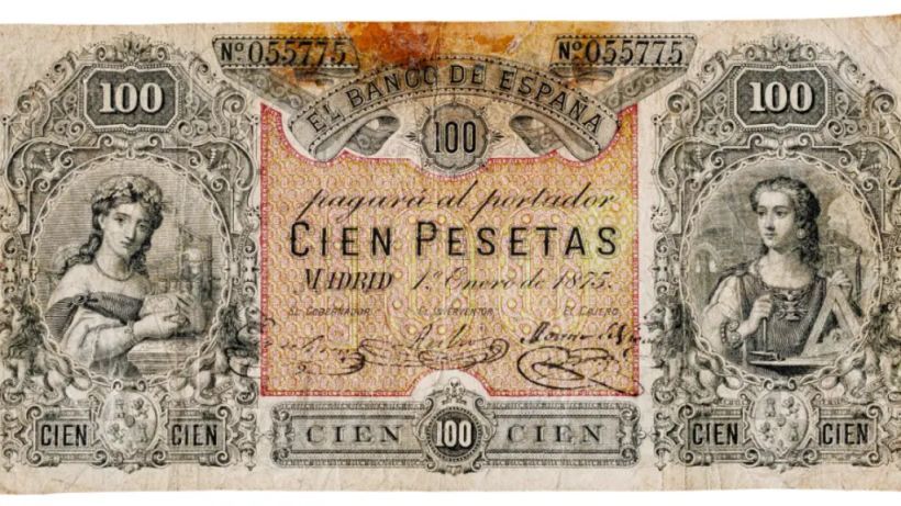 reverso del Billete de 100 pesetas