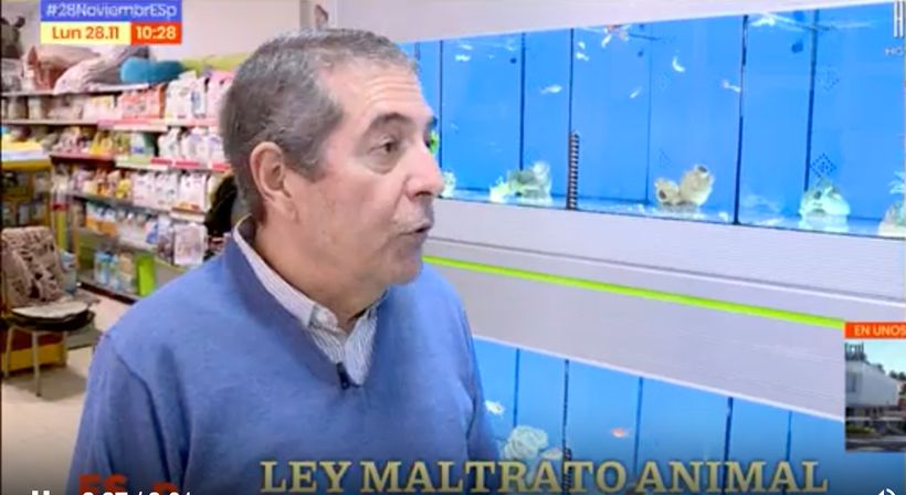 Rubén en su tienda de animales. 'Espejo Público'.
