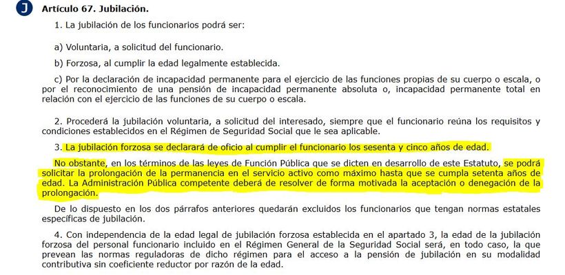 captura del artículo 67.3 del TREBEP