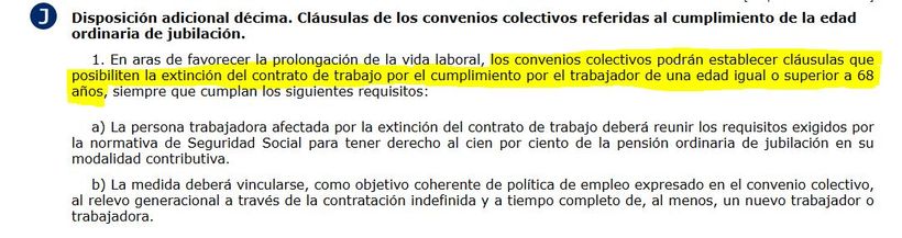 disposición adicional décima del Estatuto de los Trabajadores