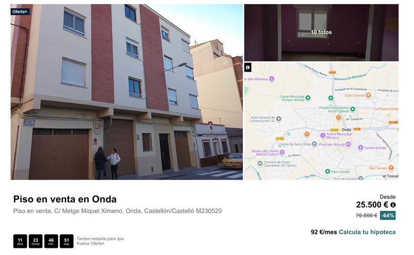Anuncio del piso en venta de BBVA