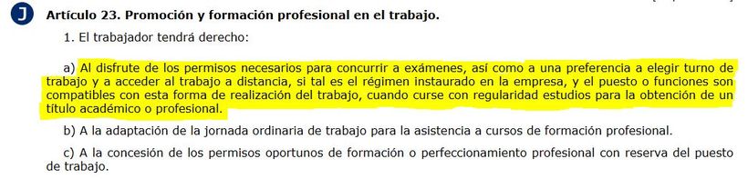 artículo 23.1 del&nbsp;Estatuto de los Trabajadores