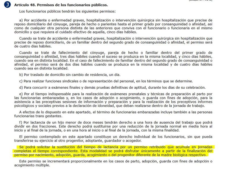 captura del artículo 48.f) del TREBEP