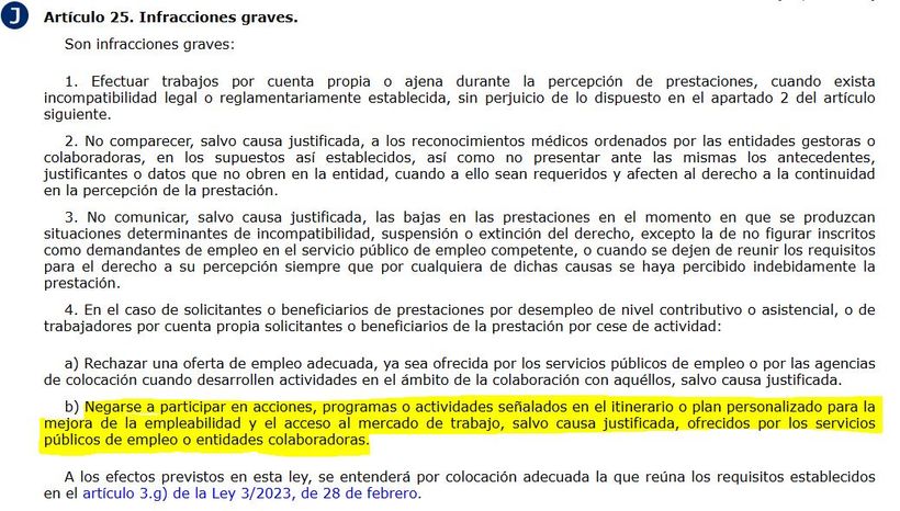 captura del artículo 25 de la Ley sobre Infracciones y Sanciones en el Orden Social (LISOS)