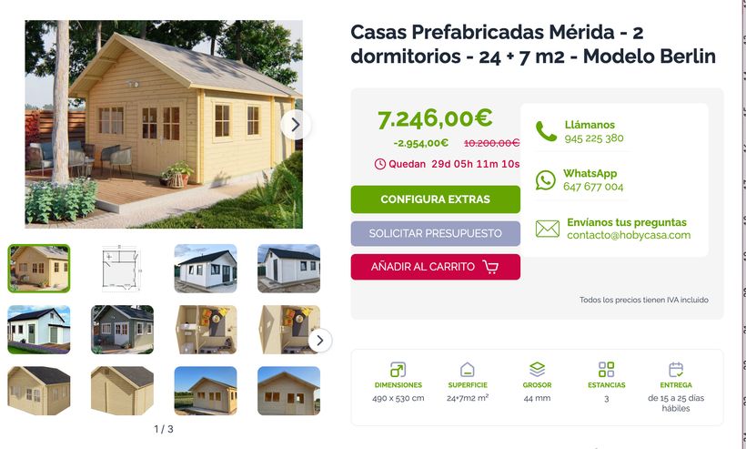 Anuncio de la casa prefabricada