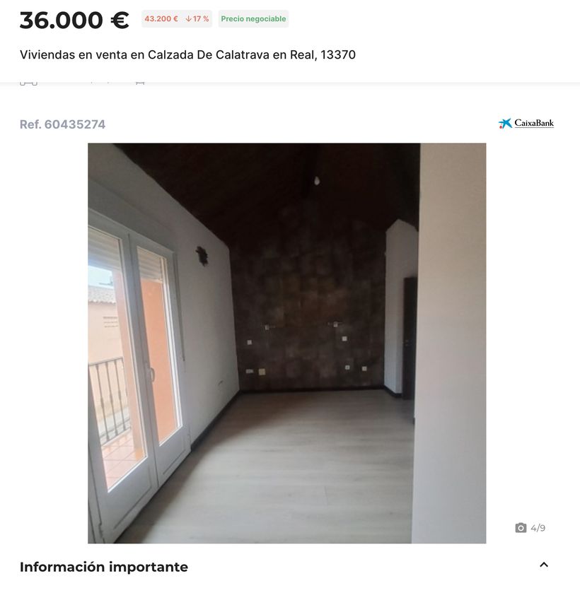 Anuncio de la vivienda en venta de CaixaBank