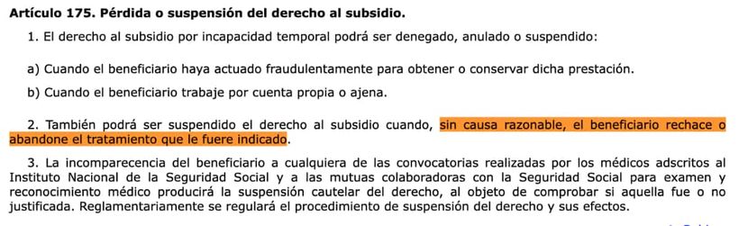 Artículo 175 de la Ley General de la Seguridad Social