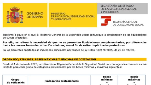 Revisa tu nómina: la Seguridad Social informa de un error que afecta a las bases de cotización de miles de trabajadores
