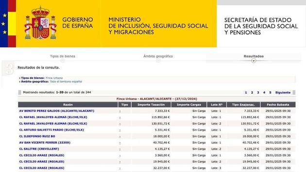 La Seguridad Social lanza una subasta de más de 300 pisos y casas desde 8.580 euros