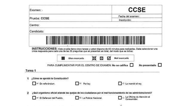 Qué tipo de preguntas te pueden hacer en el examen de nacionalidad española