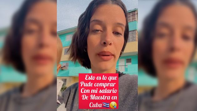 Una maestra cubana muestra lo que puede comprar con su sueldo de un mes
