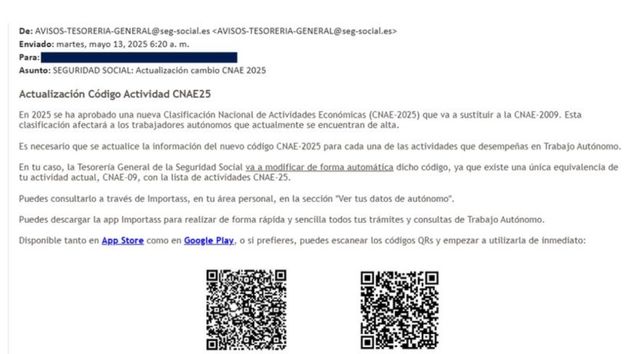 La Seguridad Social manda un aviso a los autónomos para cambiar el CNAE