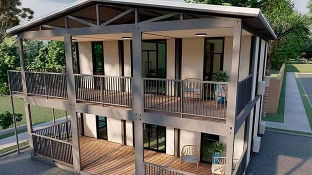 La casa prefabricada más vendida en Amazon: tiene 2 plantas, es de acero y cuesta menos de 16.000 euros
