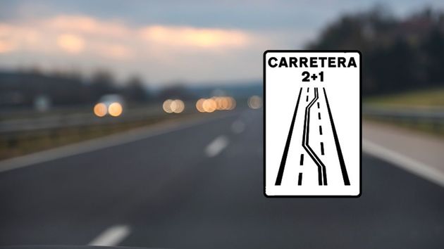 Qué significa la nueva señal ‘Carretera 2+1’ de la DGT: están sancionando con 200 euros y 4 puntos por no cumplirla