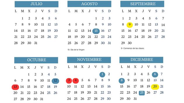 Calendario escolar en Asturias para el curso 2025-2026: vacaciones y días festivos sin cole