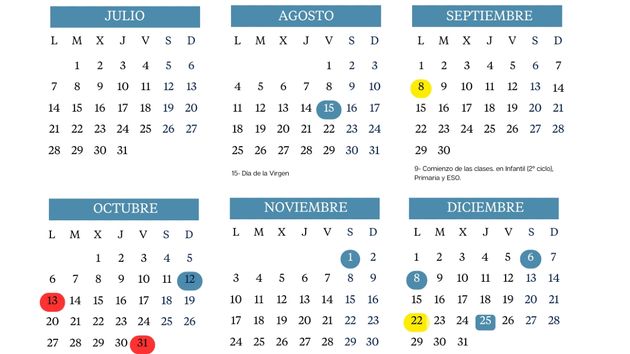 Calendario escolar en Castilla y León 2025-2026: cuándo son los festivos y las vacaciones