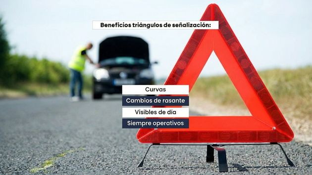 La Guardia Civil de Tráfico avisa sobre los límites de la baliza V-16 y aconseja mantener los triángulos: “Cuantos más elementos de señalización, mejor”