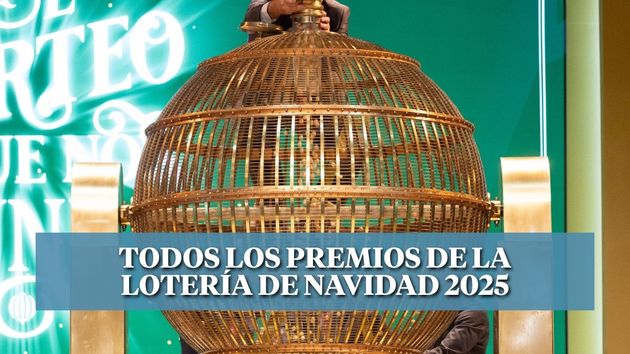 Lista de todos los premios de la Lotería de Navidad 2025