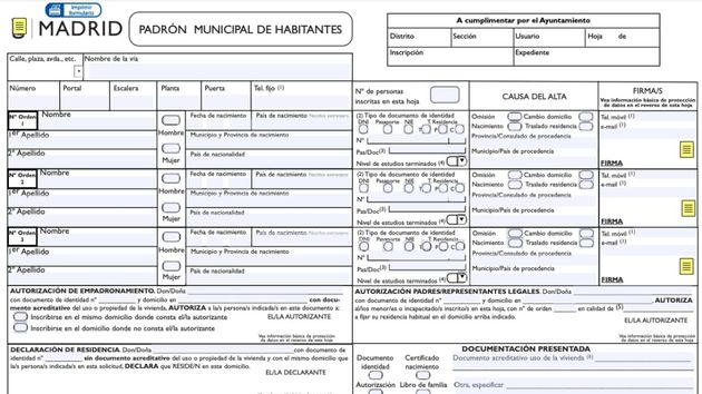 Es obligatorio estar empadronado en el municipio en el que se reside