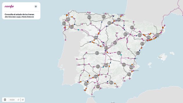 Ya puedes ver dónde está tu tren: Renfe estrena un mapa en tiempo real con la ubicación de los trenes de alta velocidad y larga distancia