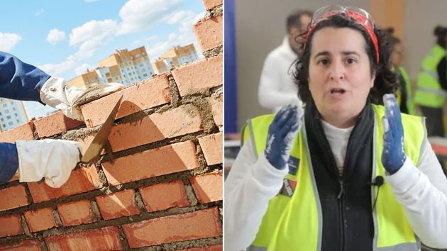 Carolina, informática y albañila: "Lo que una peluquera gana 1.000 euros al mes, alicatando ganas 100 al día"