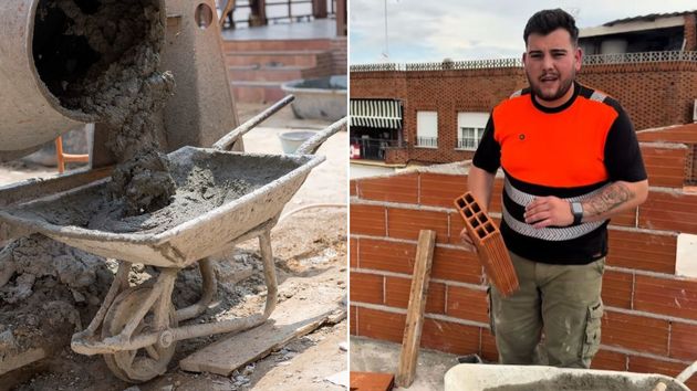 Santiago Carpintero, 22 años, albañil: "En mi oficio se gana bien, un oficial cobra hasta 2.000 euros, pero la mayoría prefiere la oficina"