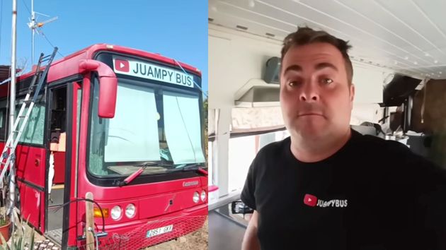 Juan Pablo vive en un autobús urbano en una montaña de Madrid: “Me costó 1.200 euros y no pago facturas de luz ni de agua”