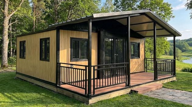 Imagen del exterior de la casa prefabricada