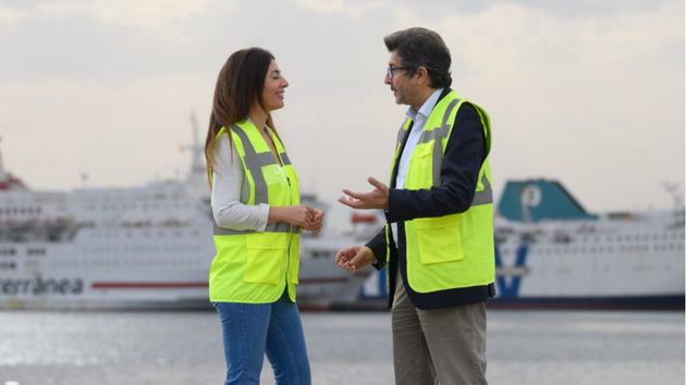 Rosario Soto y Álvaro Rodríguez Dapena en el puerto