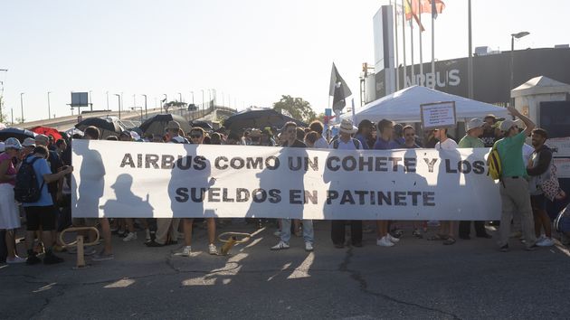 Trabajadores de Airbus en huelga