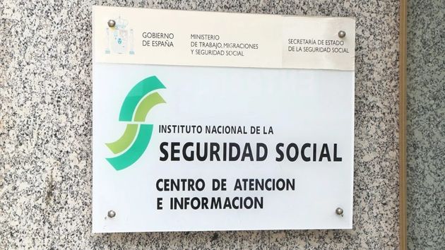 Cartel de una oficina de la Seguridad Social
