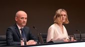 Marta Ortega y Óscar García en una Junta General de Accionistas