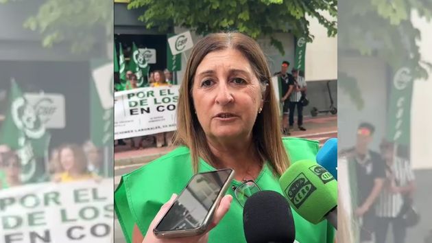 Carmen López durante la manifestación