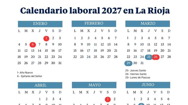 Calendario laboral de La Rioja 2027