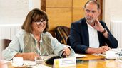 María Teresa Sánchez durante la reunión en el Imserso