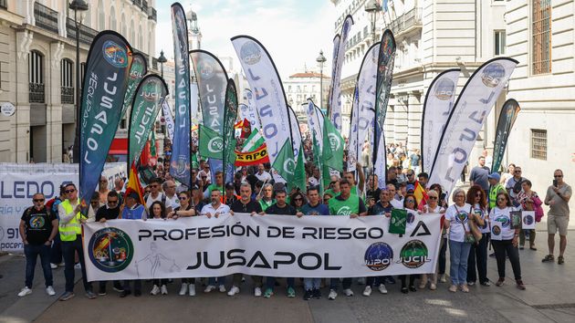 Jupol en una manifestación