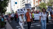 Manifestantes en la calle de Madrid