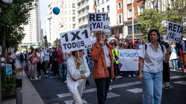 Manifestantes en la calle de Madrid