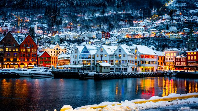 Ciudad de Bergen en Noruega