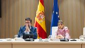 La ministra de Trabajo, Yolanda Díaz, y su secretario general, Joaquín Pérez Rey
