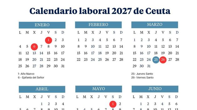 Calendario laboral de Ceuta 2027