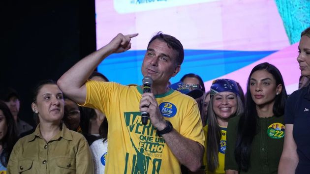 Bolsonaro durante un acto en Brasil
