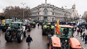 Tractores en la plaza Cibeles de Madrid