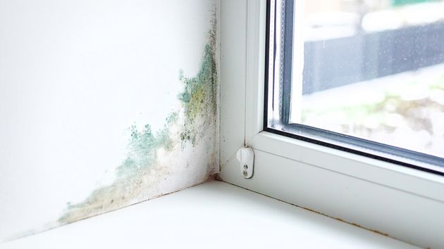 Una ventana con humedades