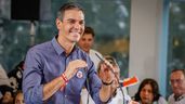 Pedro Sánchez en un acto de campaña