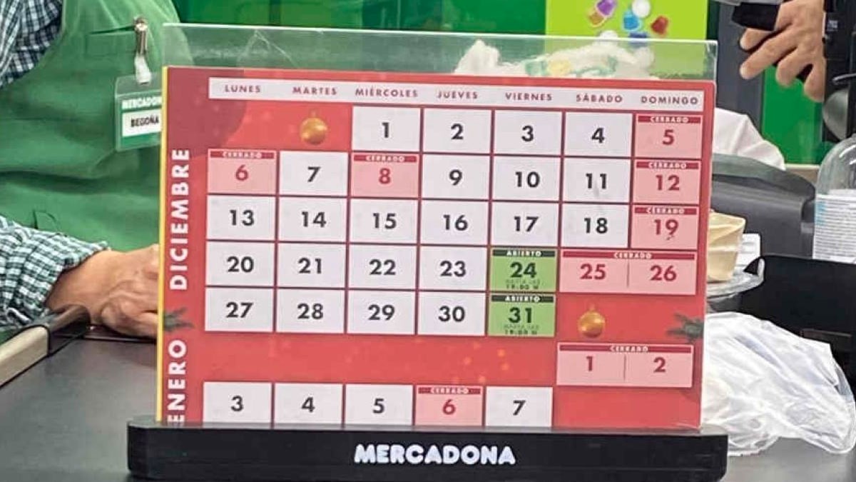 Horarios de Mercadona para el 24 y 25 de diciembre: Nochebuena y Nochevieja