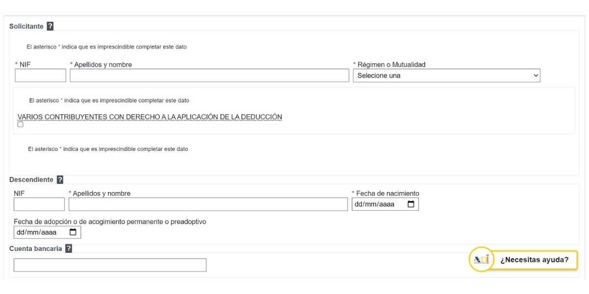 solicitud de la ayuda 100 euros por hijo a cargo