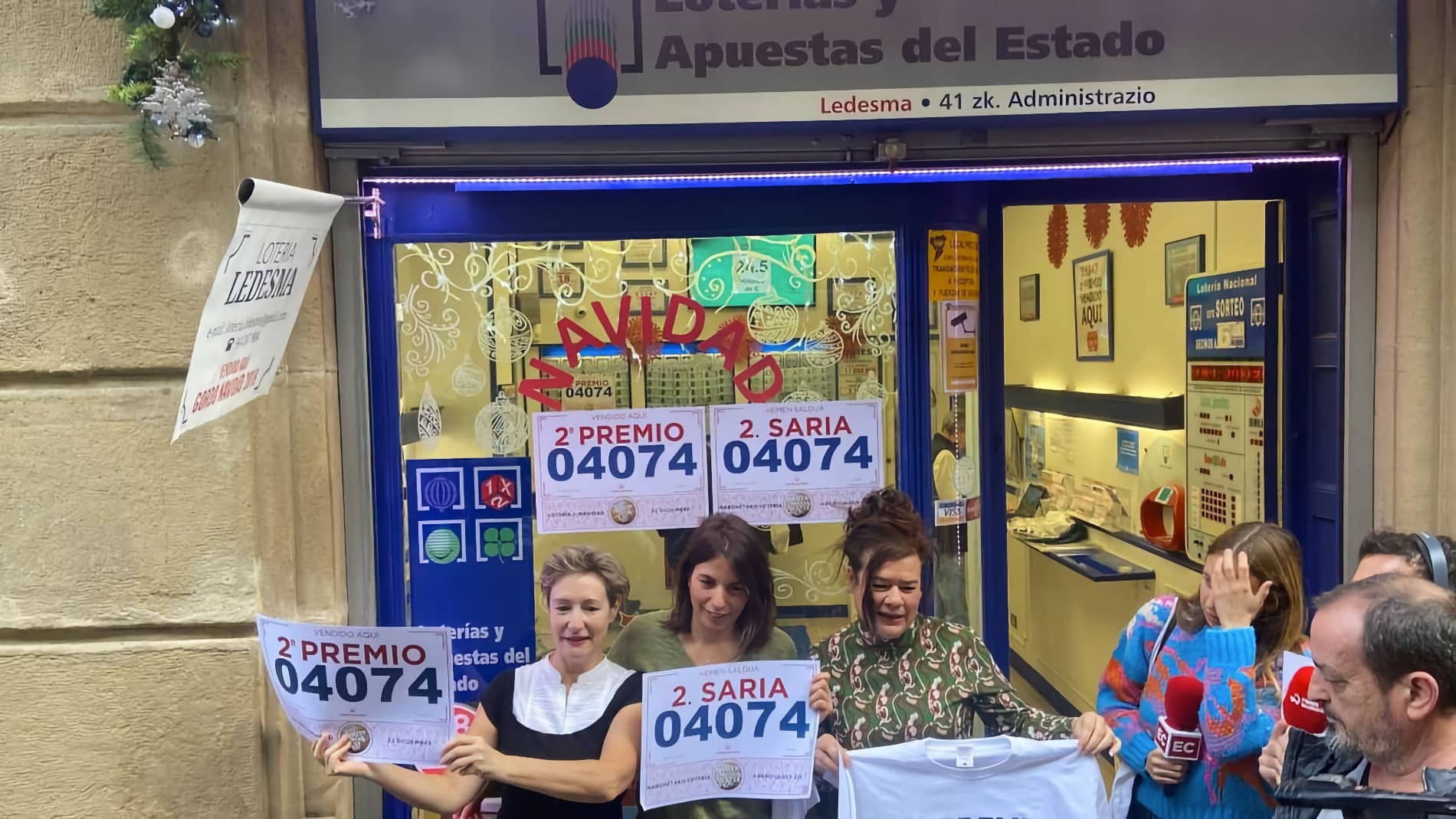 04074: el segundo premio de la Lotería de Navidad 2022 con 125.000 euros al décimo